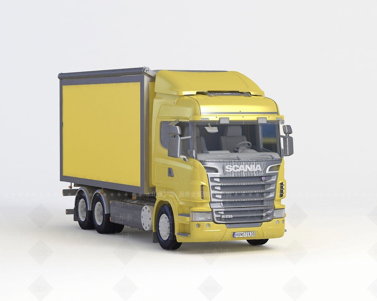 现代﻿方形卡车3D模型下载【ID:1190935932】
