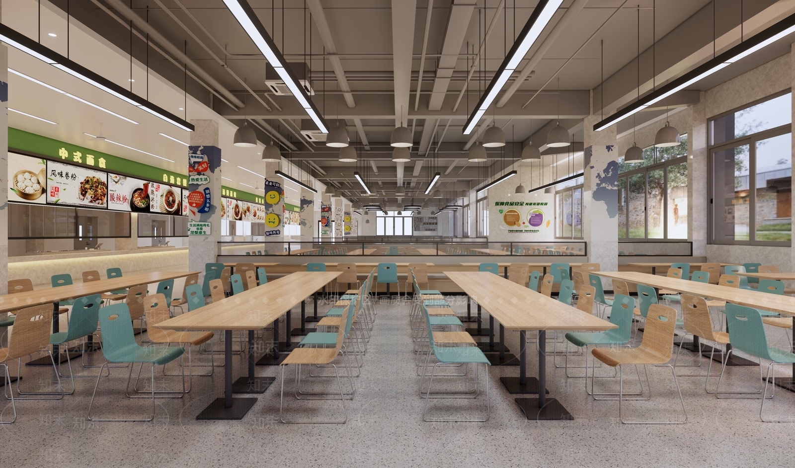 现代简约食堂SU模型下载【ID:1190938958】