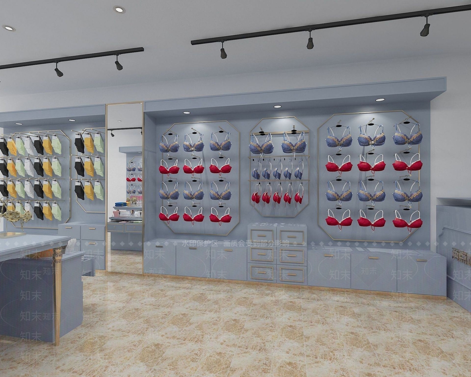现代简约内衣服装店3D模型下载【ID:1190939700】
