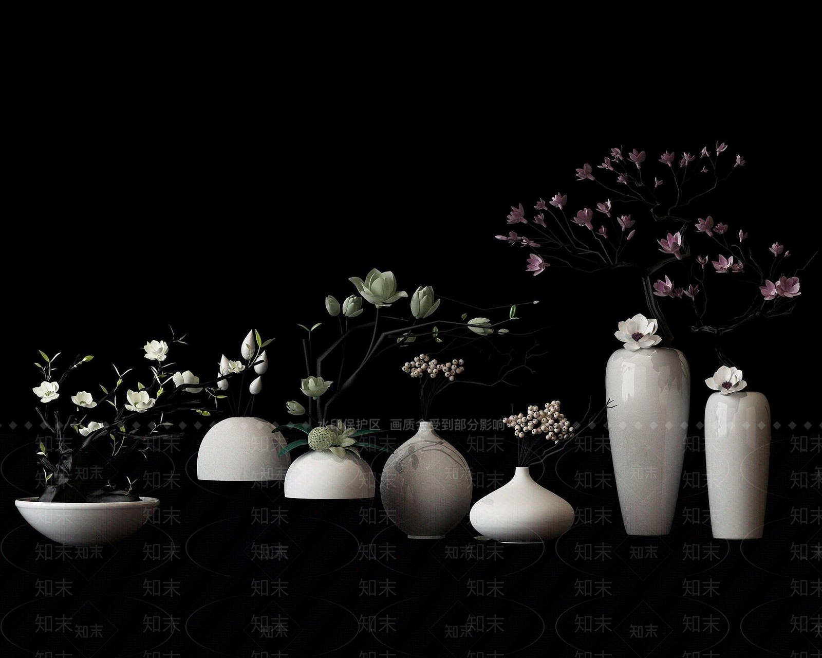 现代装饰花瓶3D模型下载【ID:1190941103】