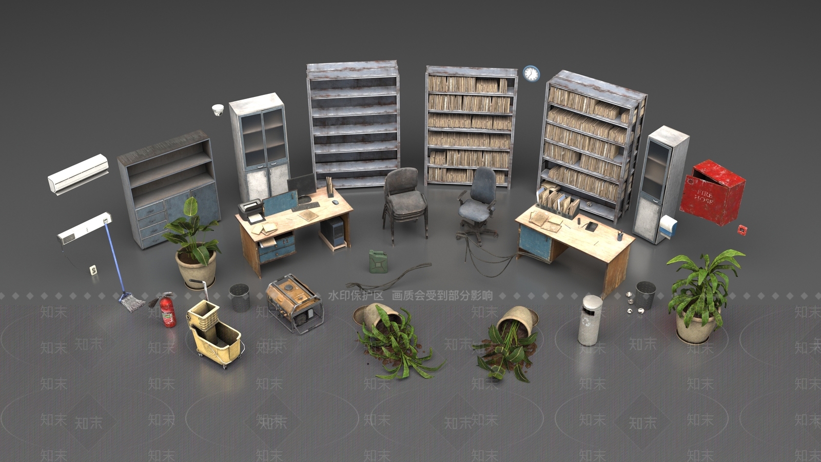 现代办公桌椅3D模型下载【ID:1190941993】