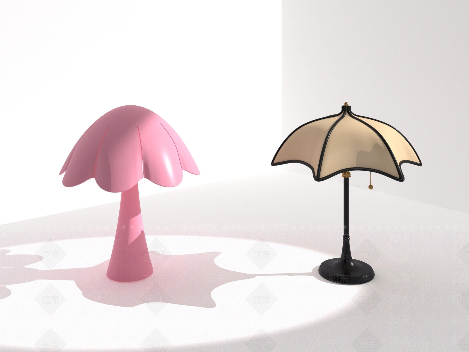 现代新中式台灯3D模型下载【ID:1190942852】
