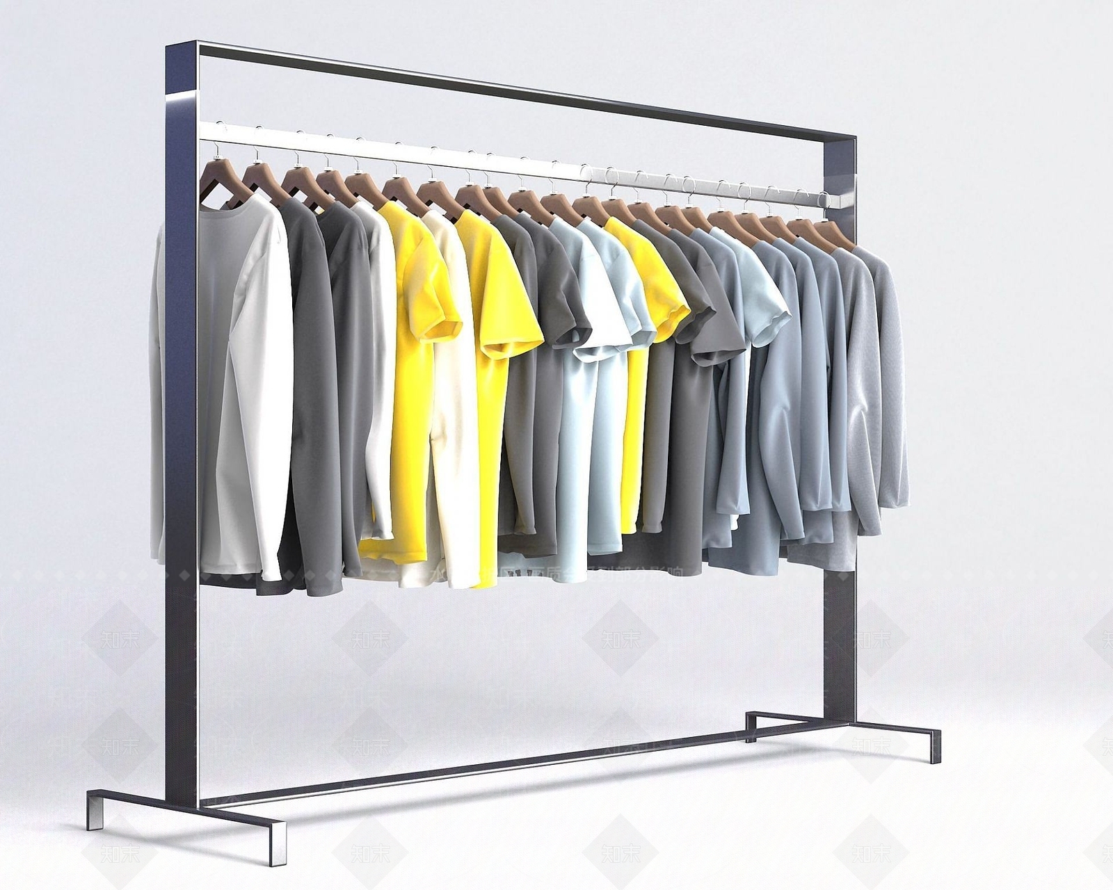 现代服装店衣架3D模型下载【ID:1190943442】