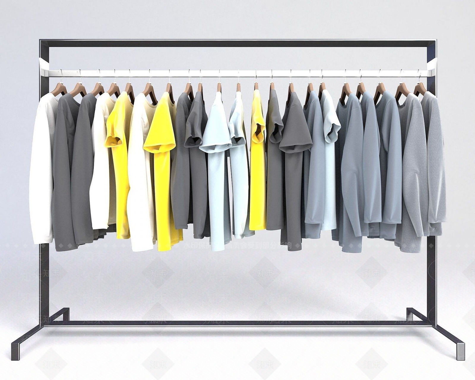 现代服装店衣架3D模型下载【ID:1190943442】