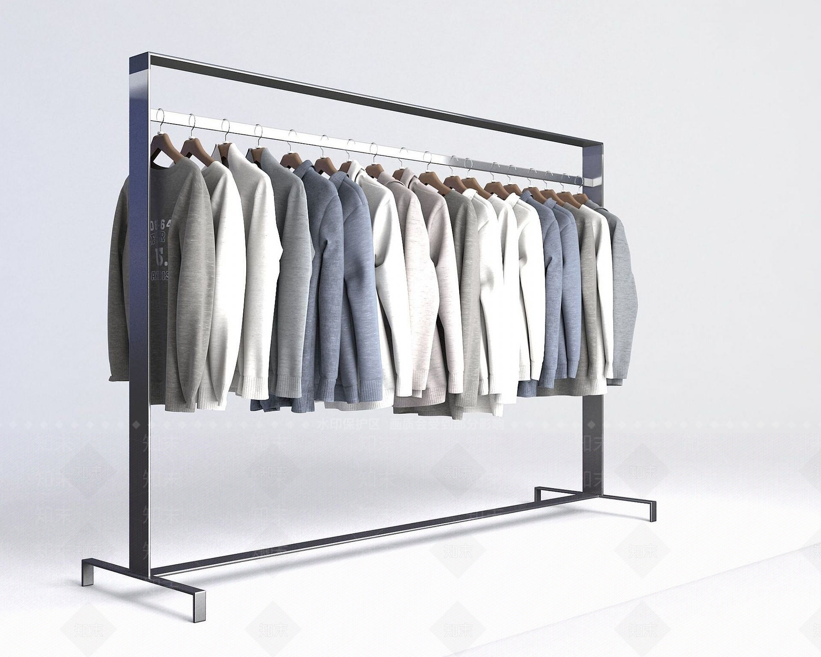 现代服装店衣架3D模型下载【ID:1190943466】