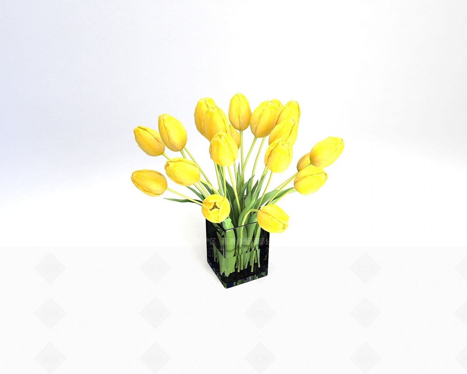 现代花卉装饰品3D模型下载【ID:1190943955】