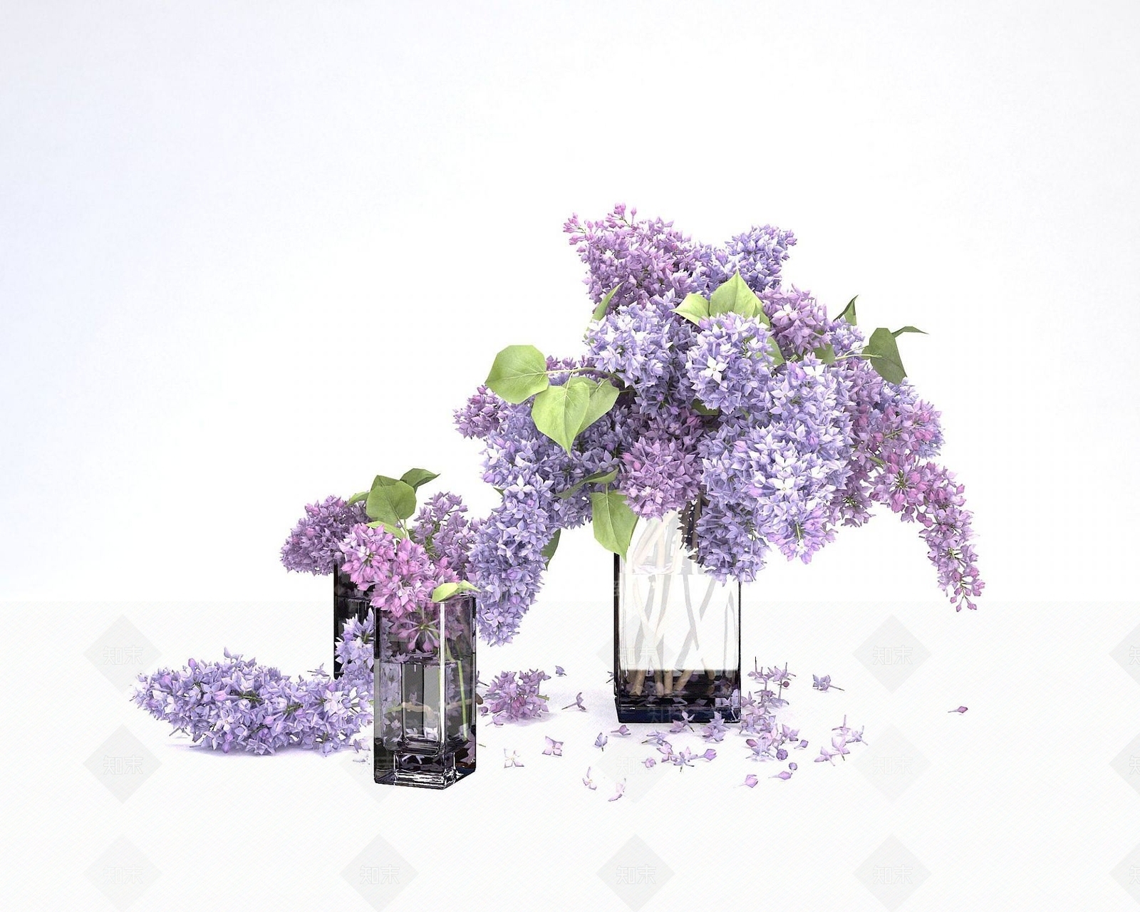 现代花卉装饰品3D模型下载【ID:1190944006】