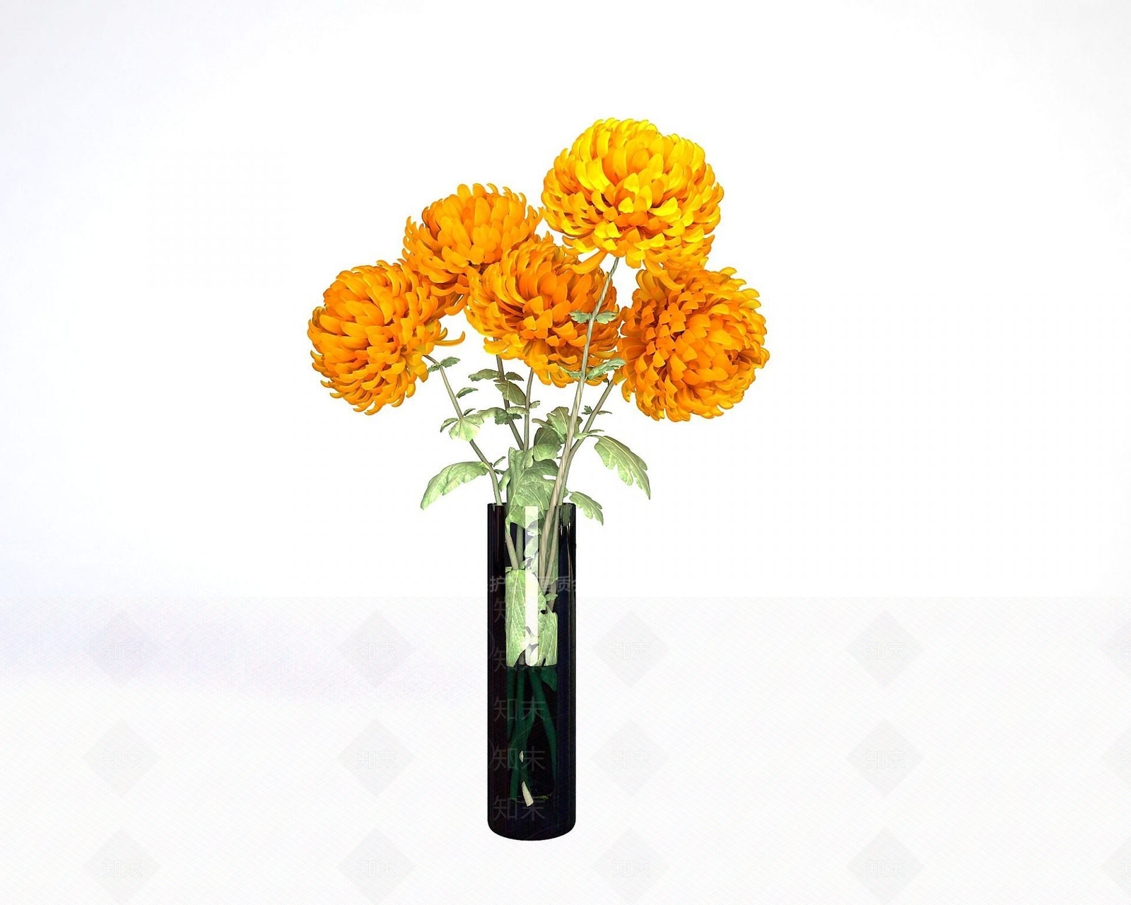 现代花卉装饰品3D模型下载【ID:1190944476】