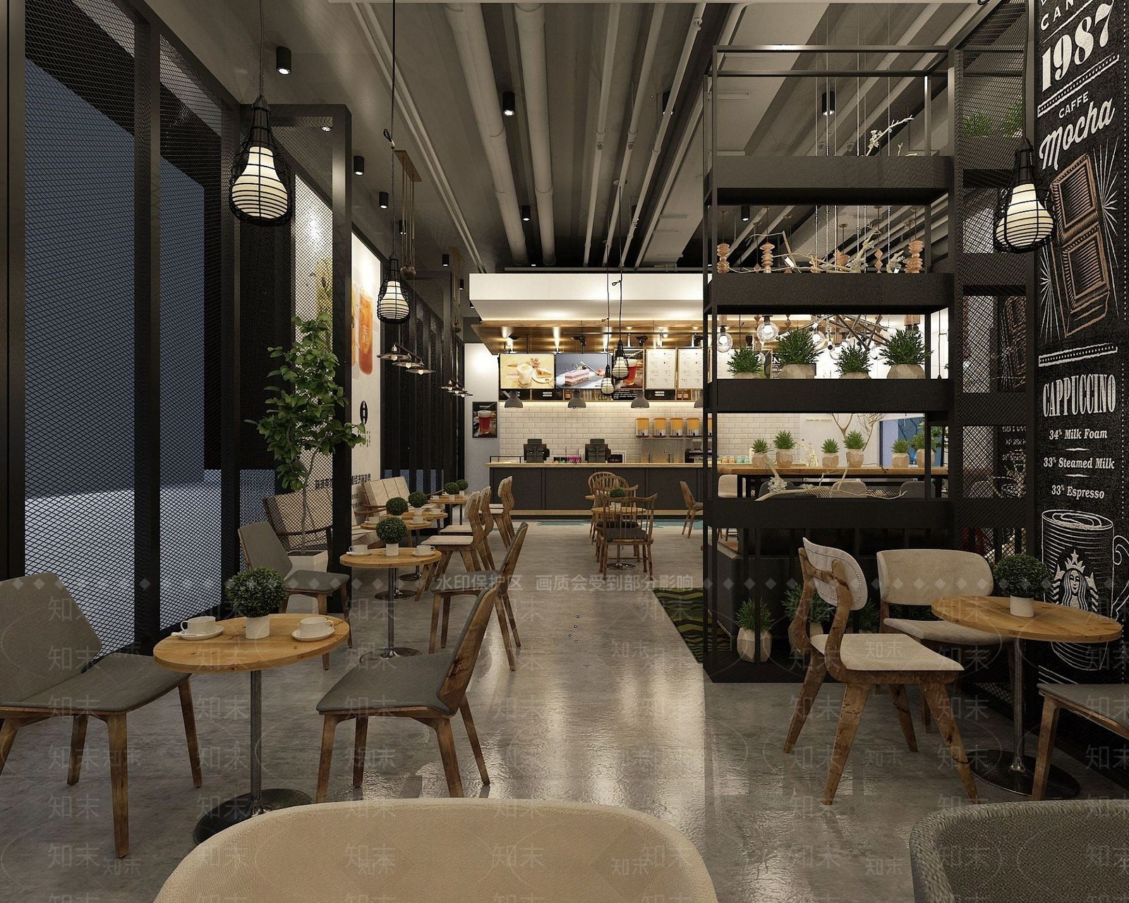 现代奶茶甜品店3D模型下载【ID:1190944720】