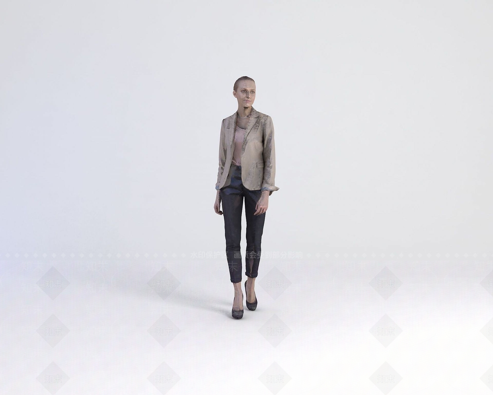 现代模特人物3D模型下载【ID:1190944754】