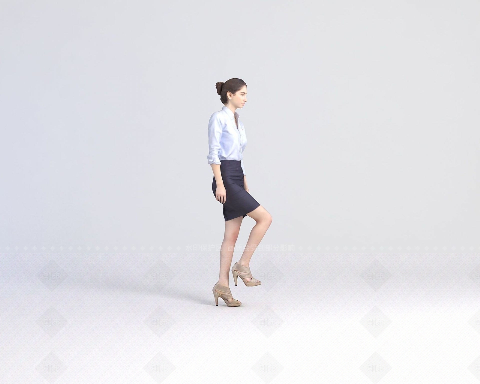 现代模特人物3D模型下载【ID:1190944893】