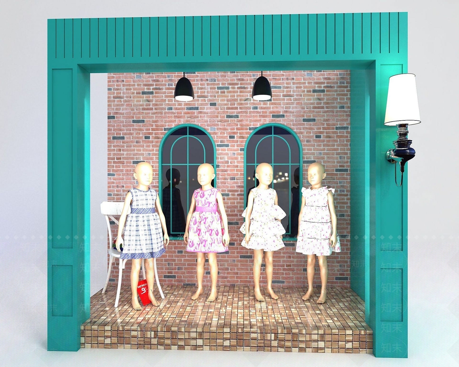 现代模特橱窗3D模型下载【ID:1190945043】