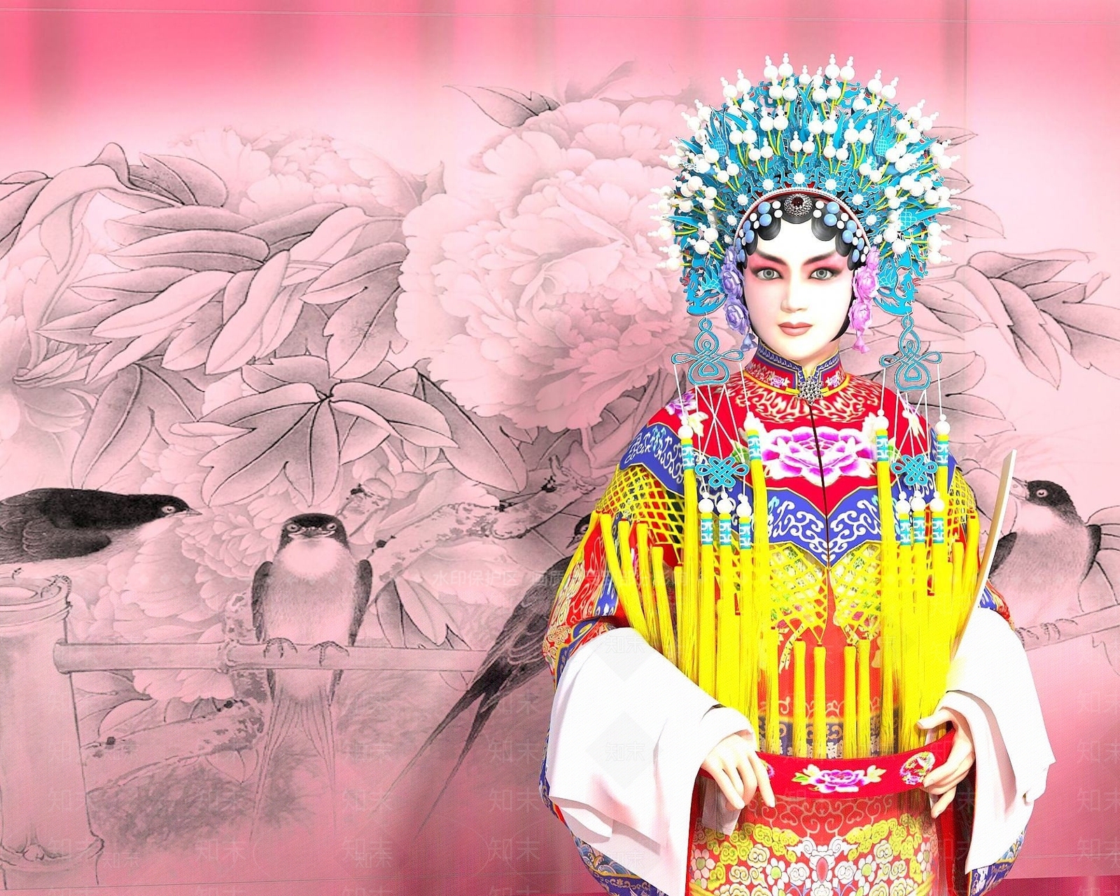 现代京剧模特3D模型下载【ID:1190945089】