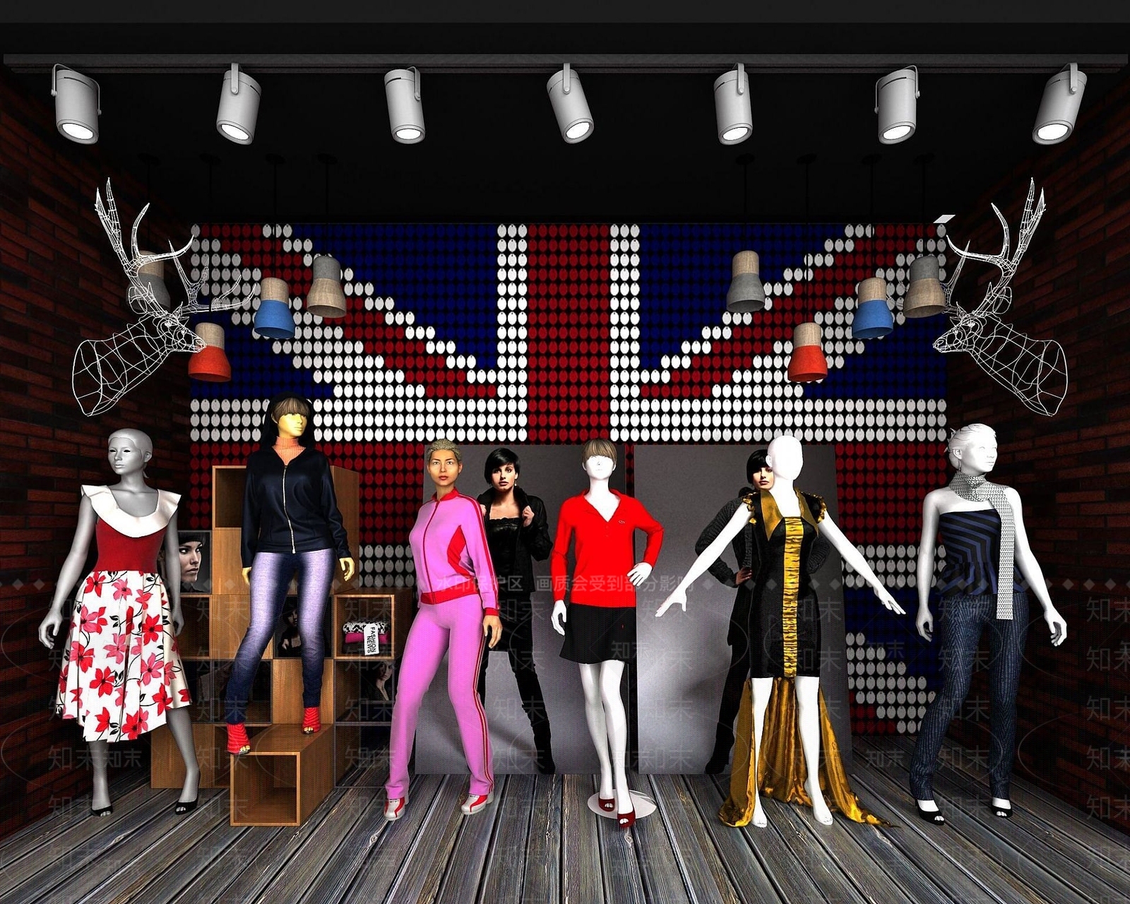 现代模特人物3D模型下载【ID:1190945162】