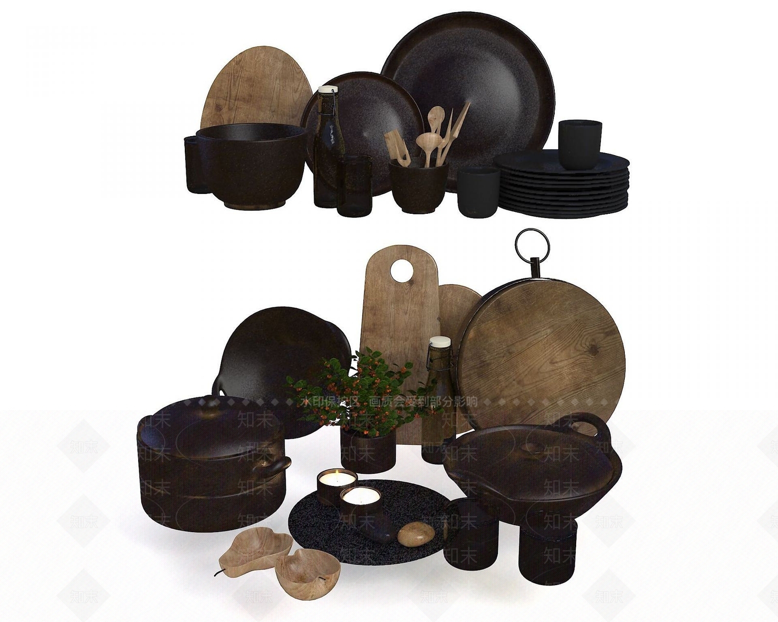 现代厨房器具3D模型下载【ID:1190945791】