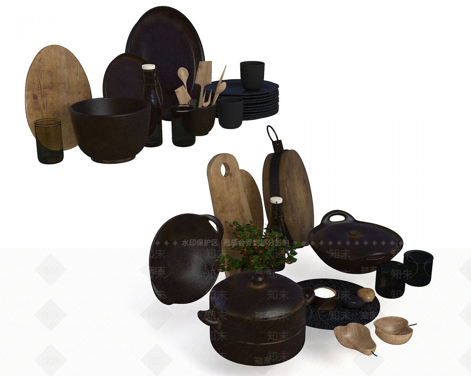 现代厨房器具3D模型下载【ID:1190945791】