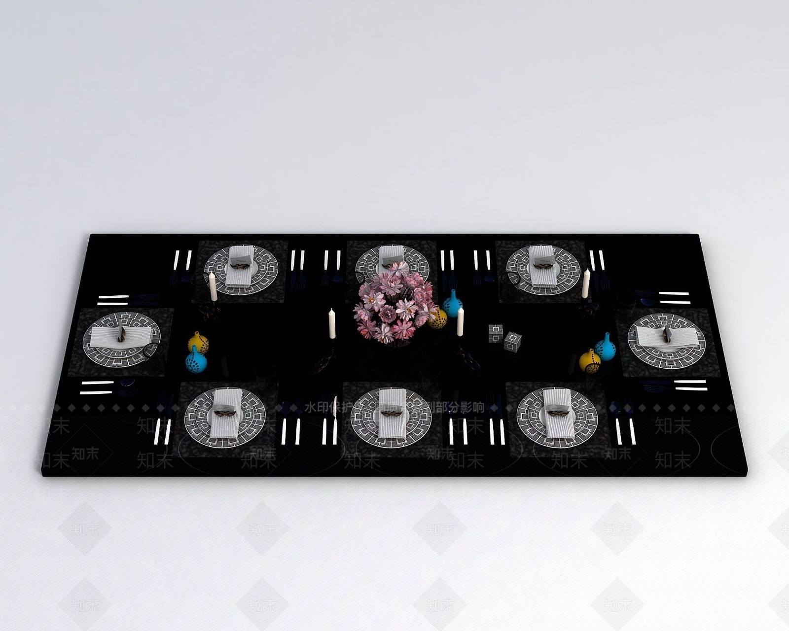 现代餐具3D模型下载【ID:1190945797】