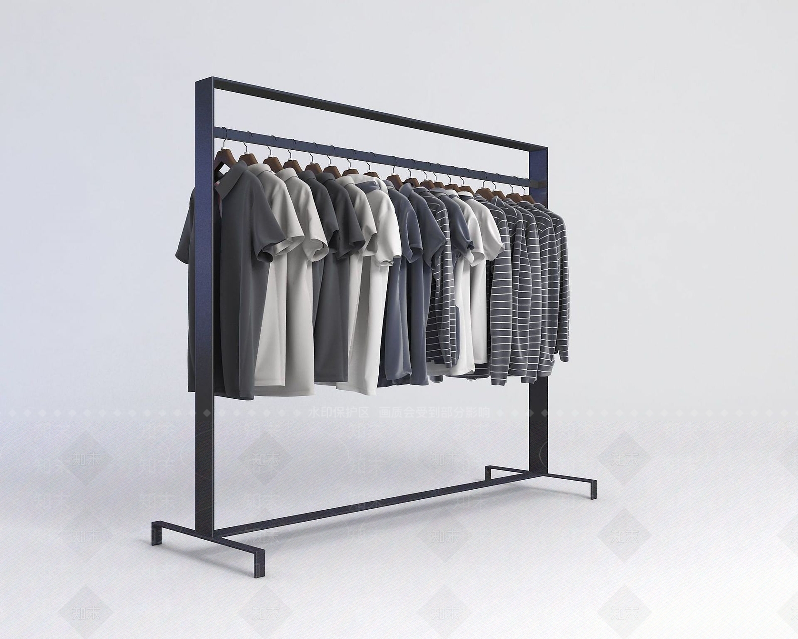 现代服装店衣架3D模型下载【ID:1190946470】