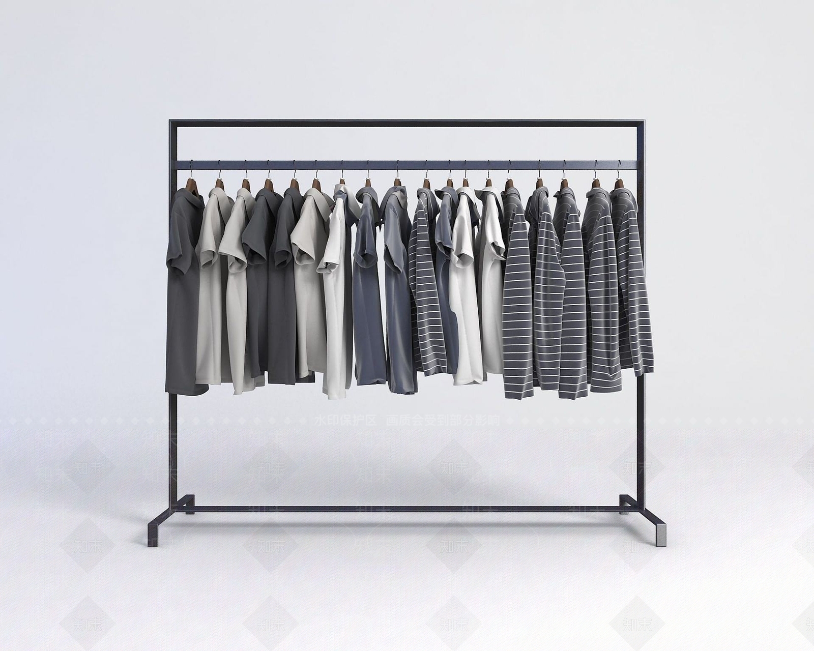 现代服装店衣架3D模型下载【ID:1190946470】