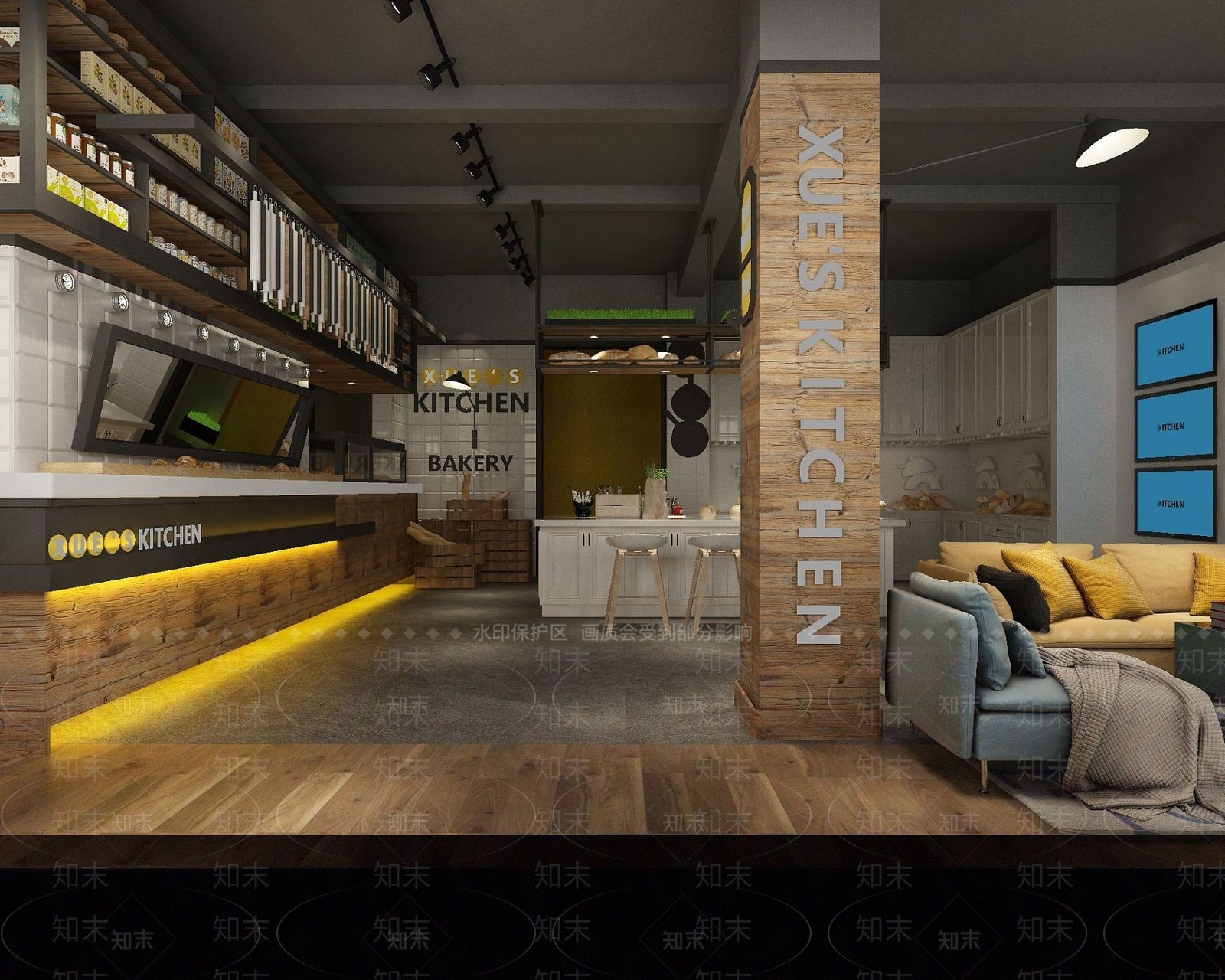 现代咖啡厅3D模型下载【ID:1190947426】