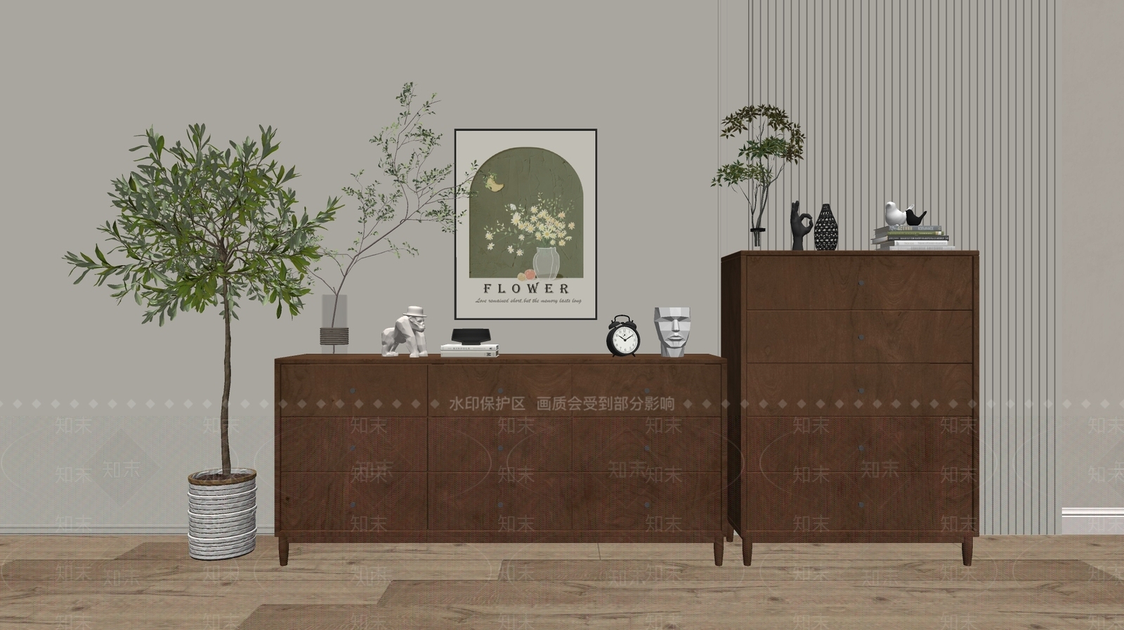 现代斗柜SU模型下载【ID:1190949840】