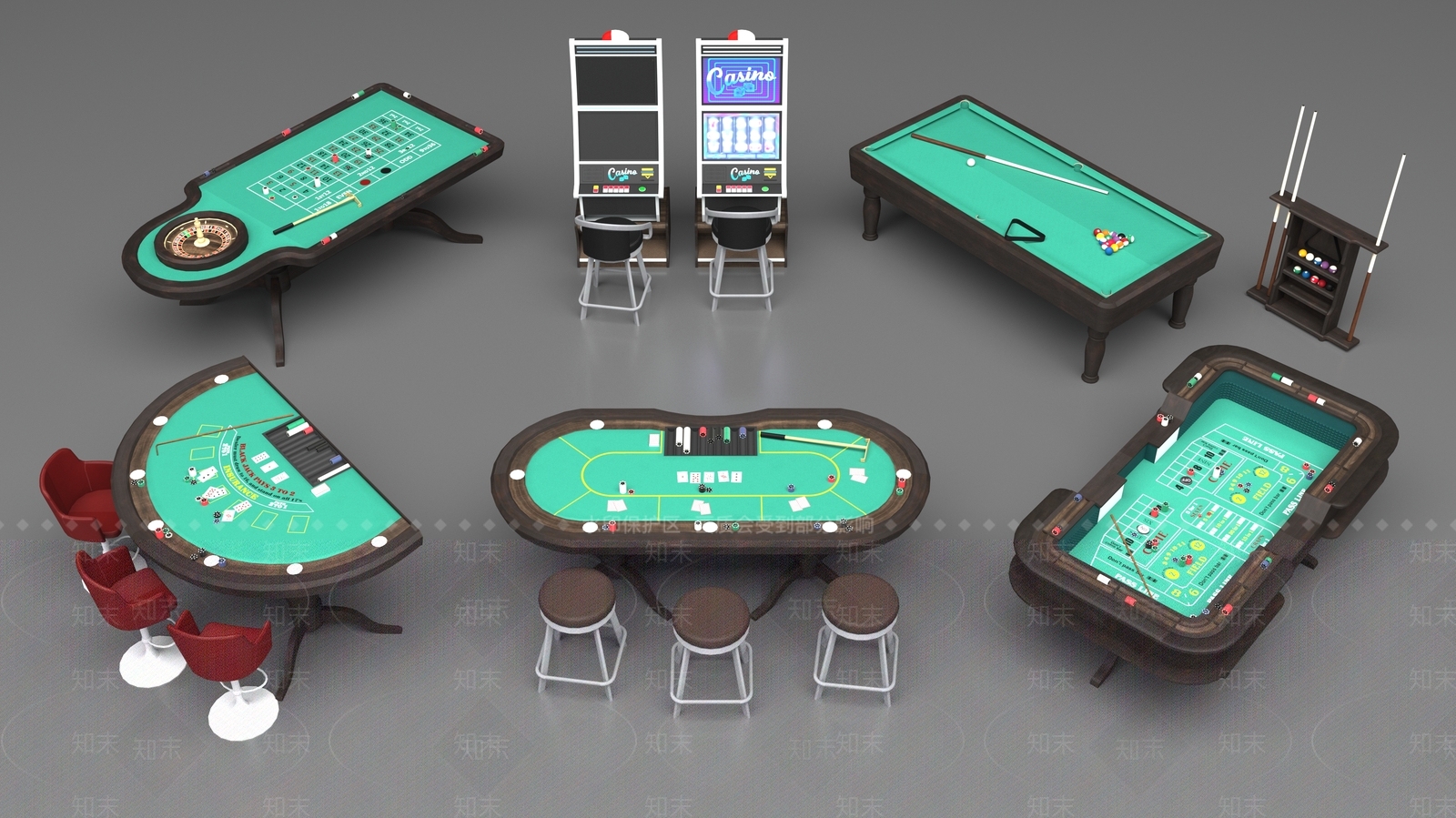麻将桌3D模型下载【ID:1190951719】