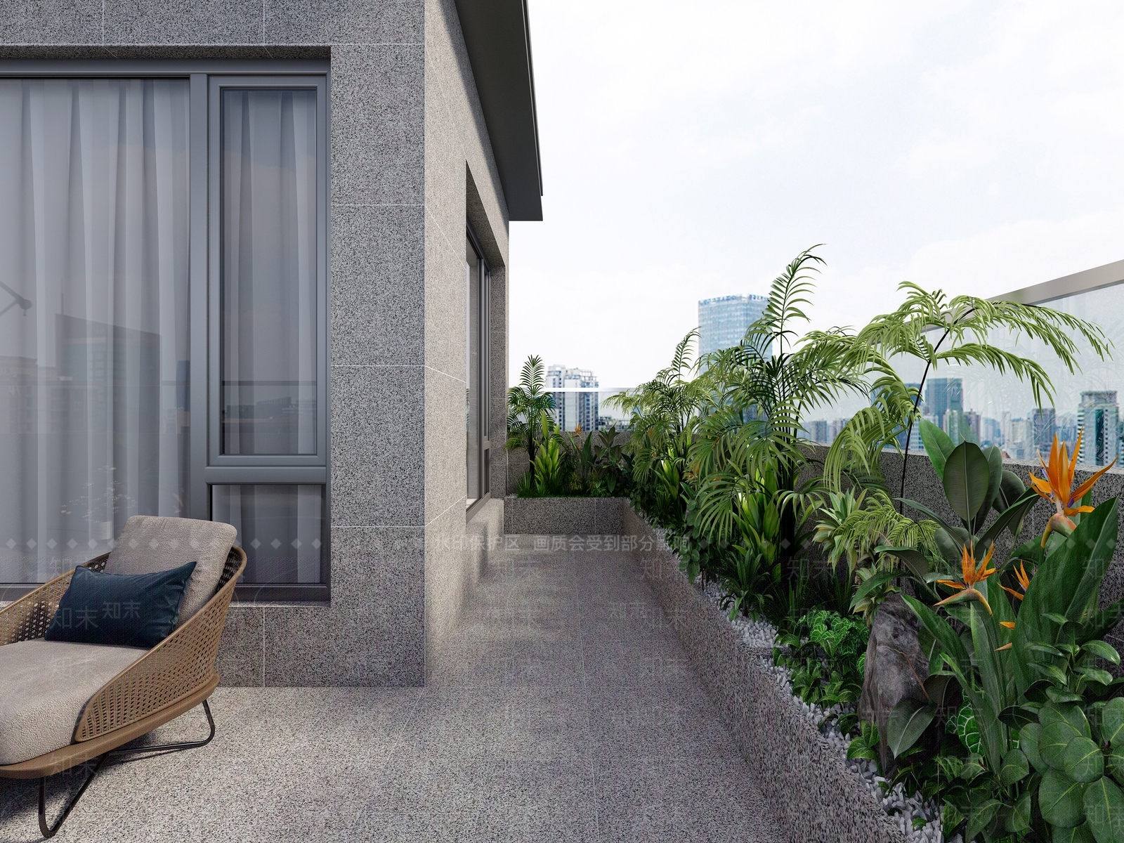 现代阳台3D模型下载【ID:1190952916】