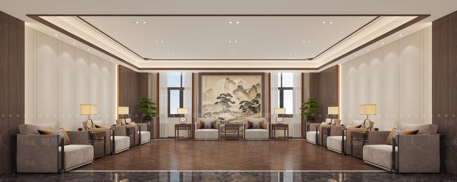 新中式接待室3D模型下载【ID:1190953901】