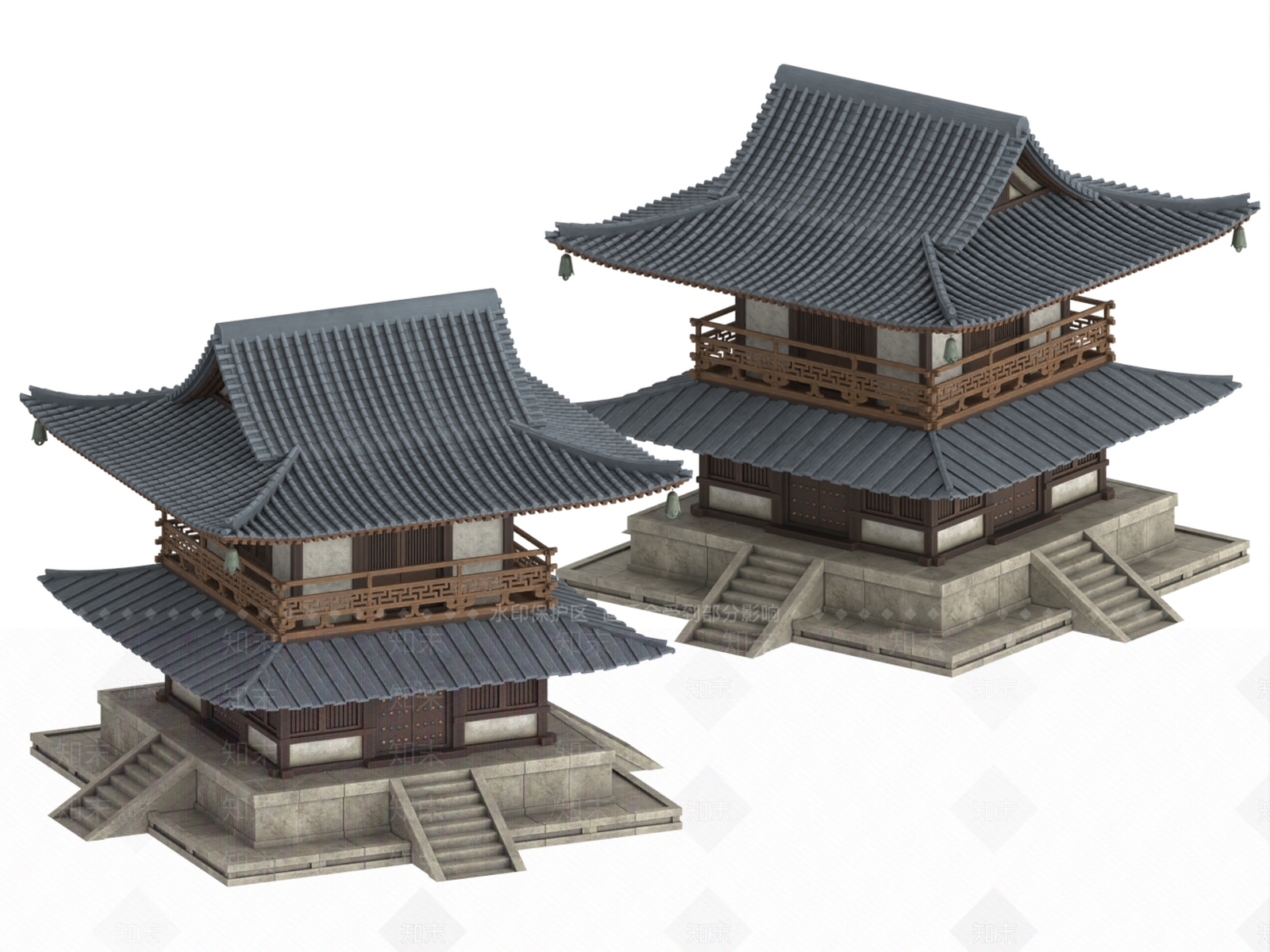 日式古建3D模型下载【ID:1190959280】