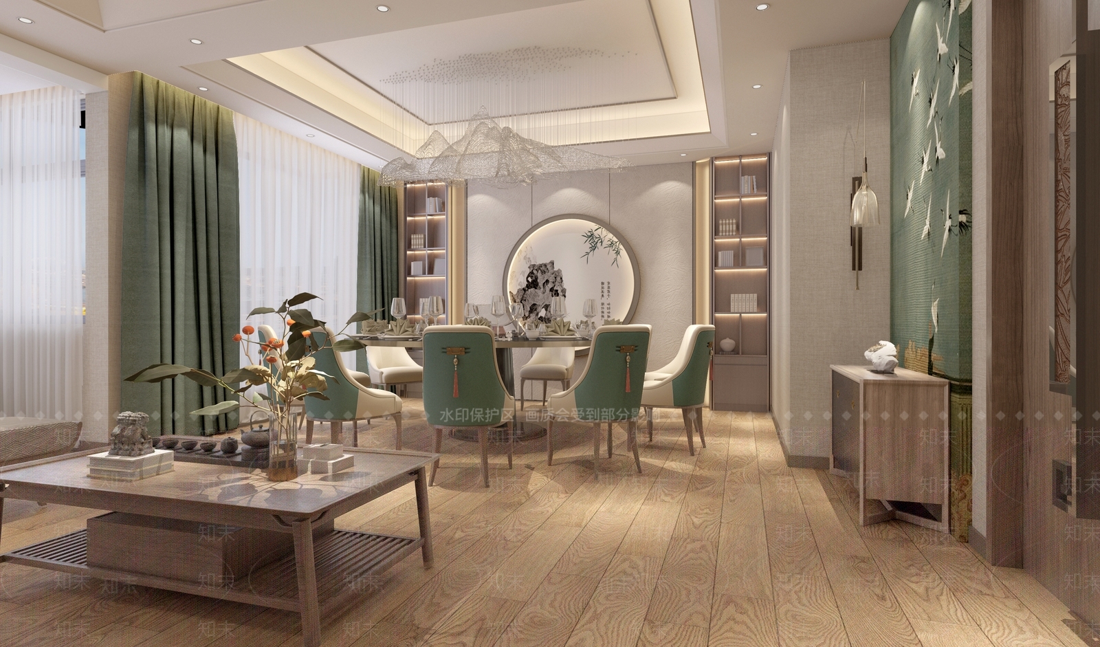 新中式包厢3D模型下载【ID:1190961668】