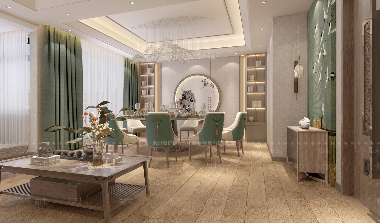 新中式包厢3D模型下载【ID:1190961668】