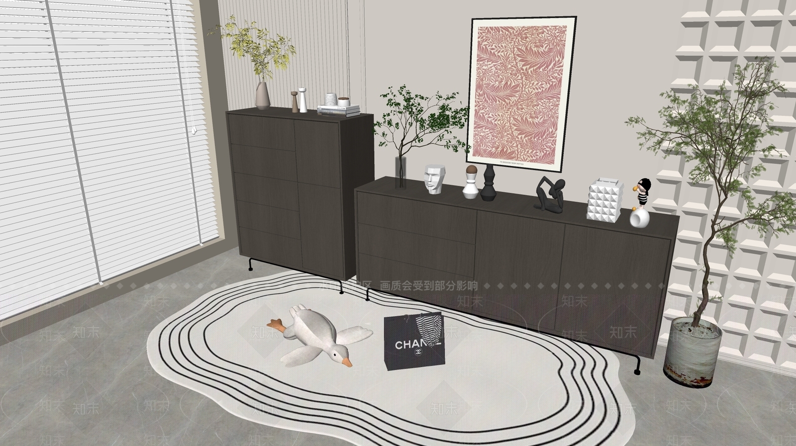 现代斗柜SU模型下载【ID:1190961578】