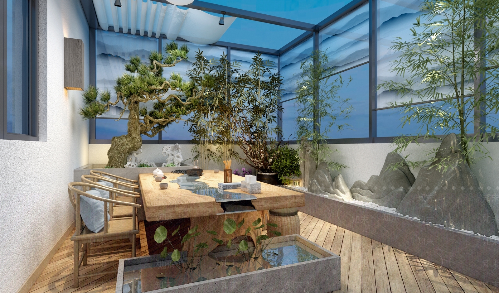 新中式阳台3D模型下载【ID:1190961815】