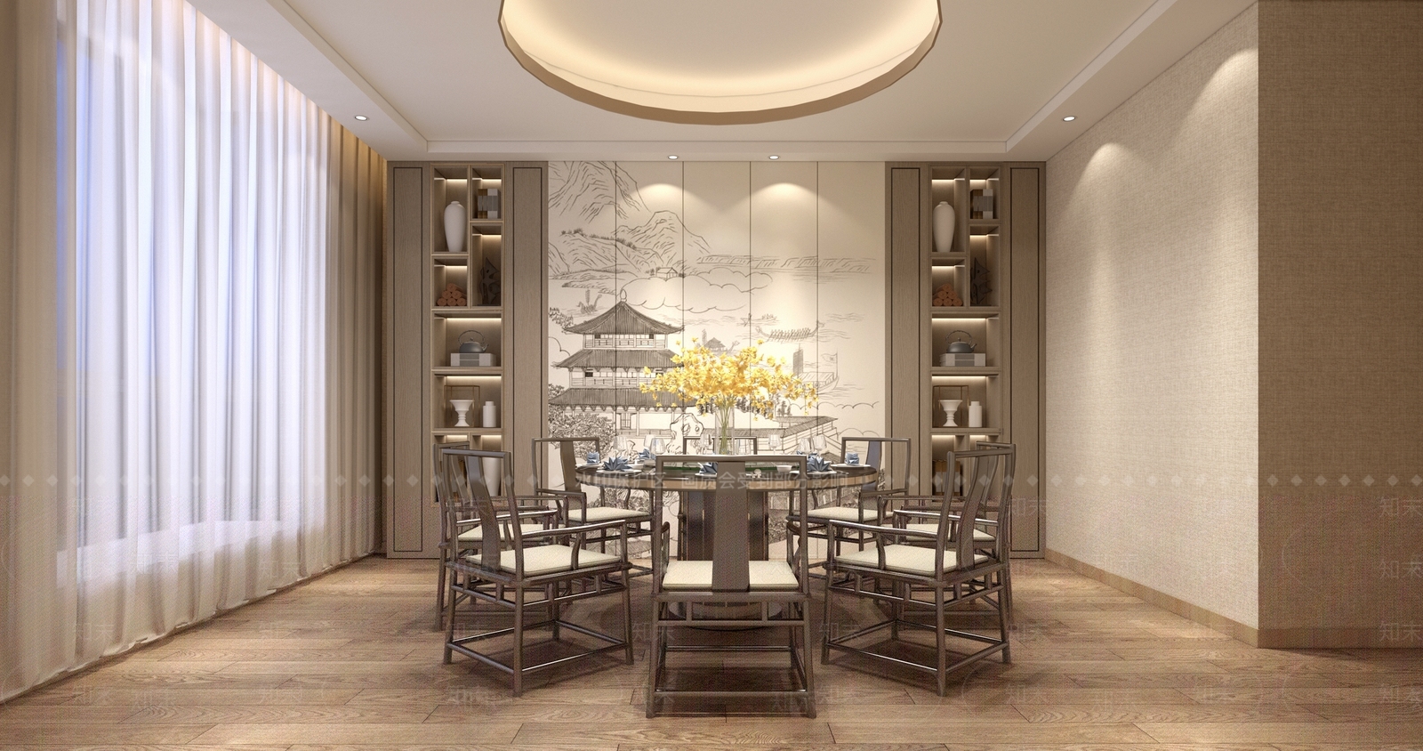 新中式包厢3D模型下载【ID:1190962075】