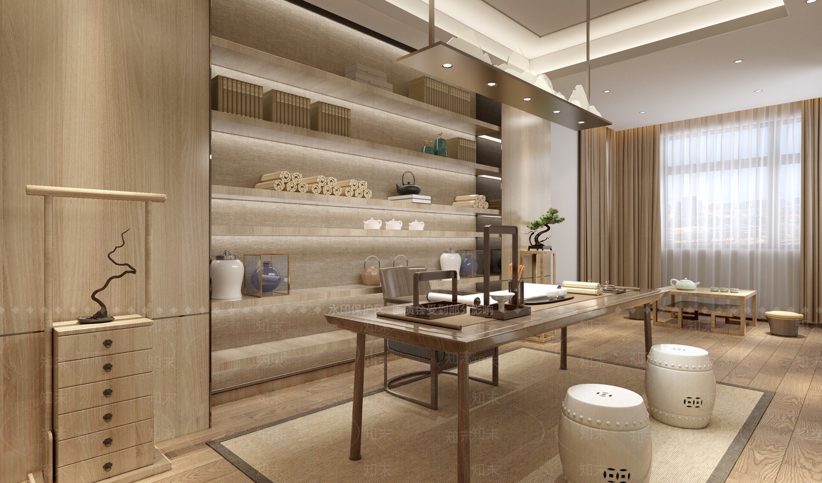 新中式其他办公空间3D模型下载【ID:1190962057】