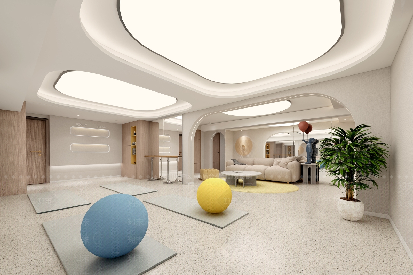 侘寂简约瑜伽室3D模型下载【ID:1190964690】