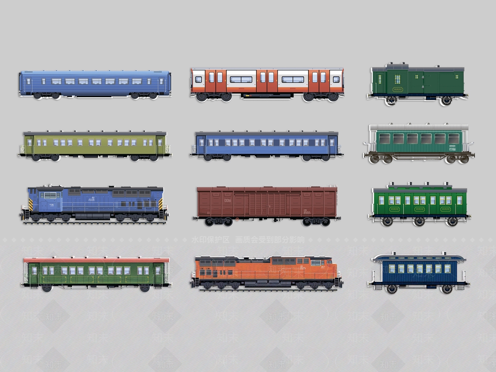 火车SU模型下载【ID:1190979073】