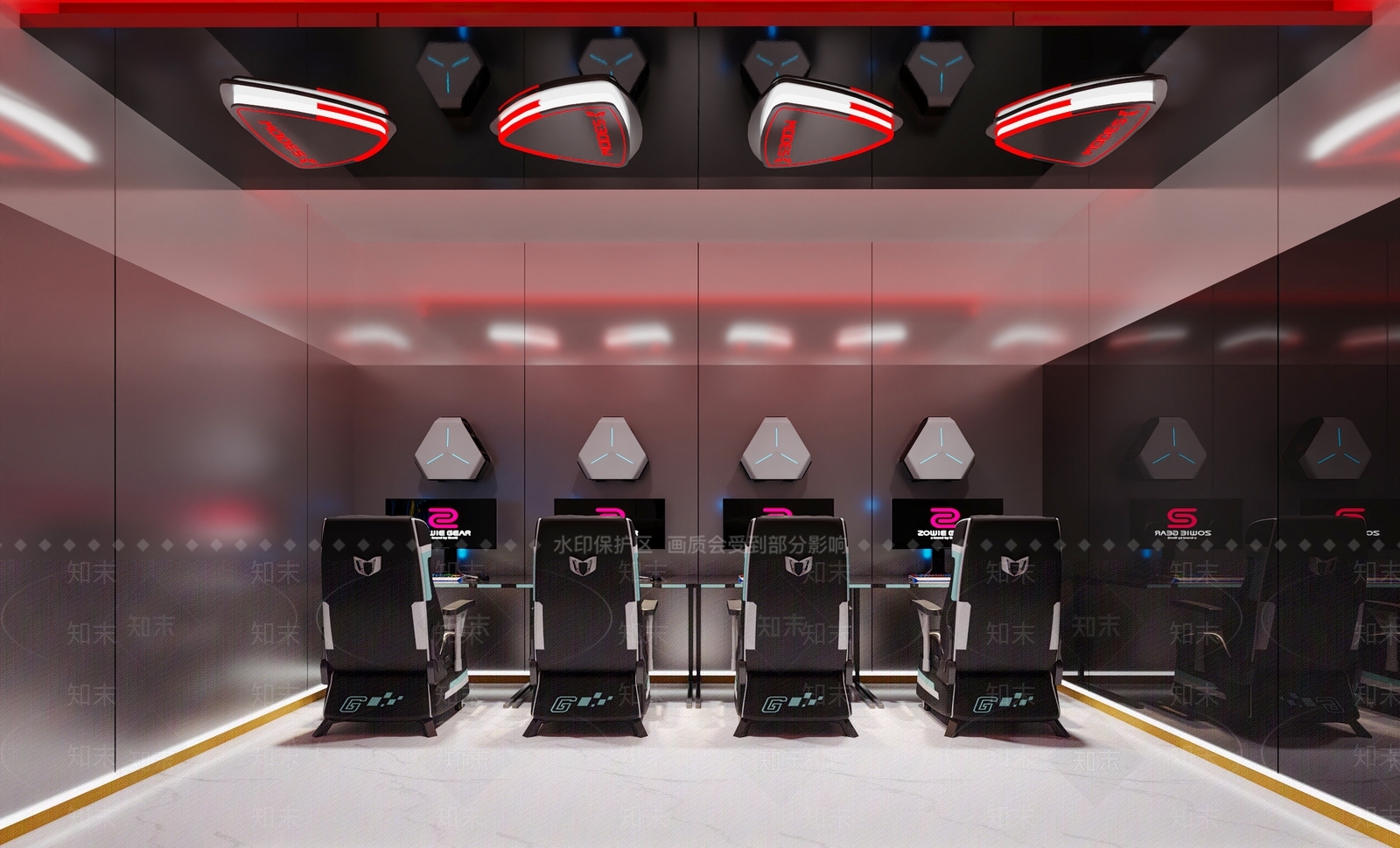 现代轻奢网吧网咖3D模型下载【ID:1190981990】