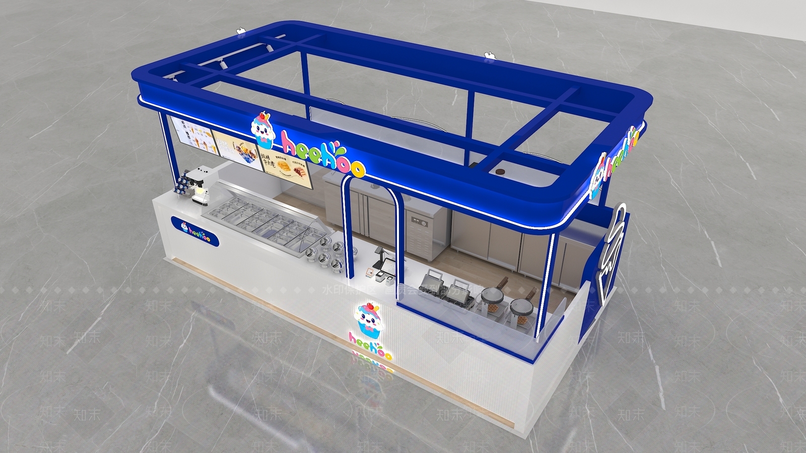 现代奶茶店3D模型下载【ID:1190984766】