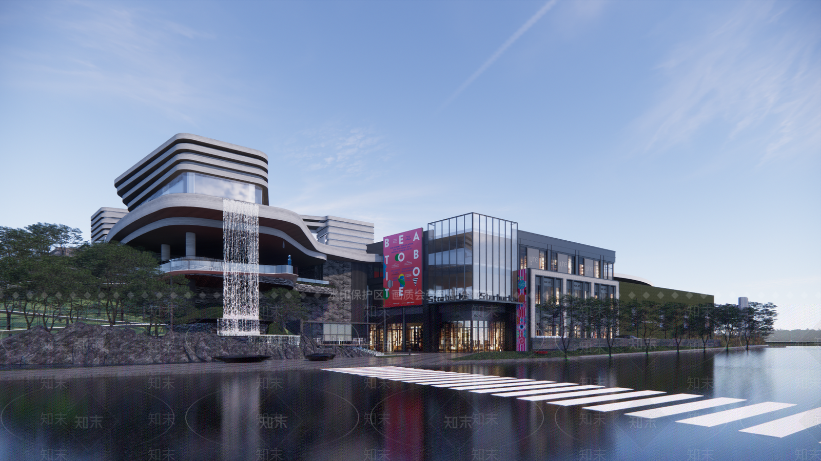 现代售楼处建筑SU模型下载【ID:1190986091】