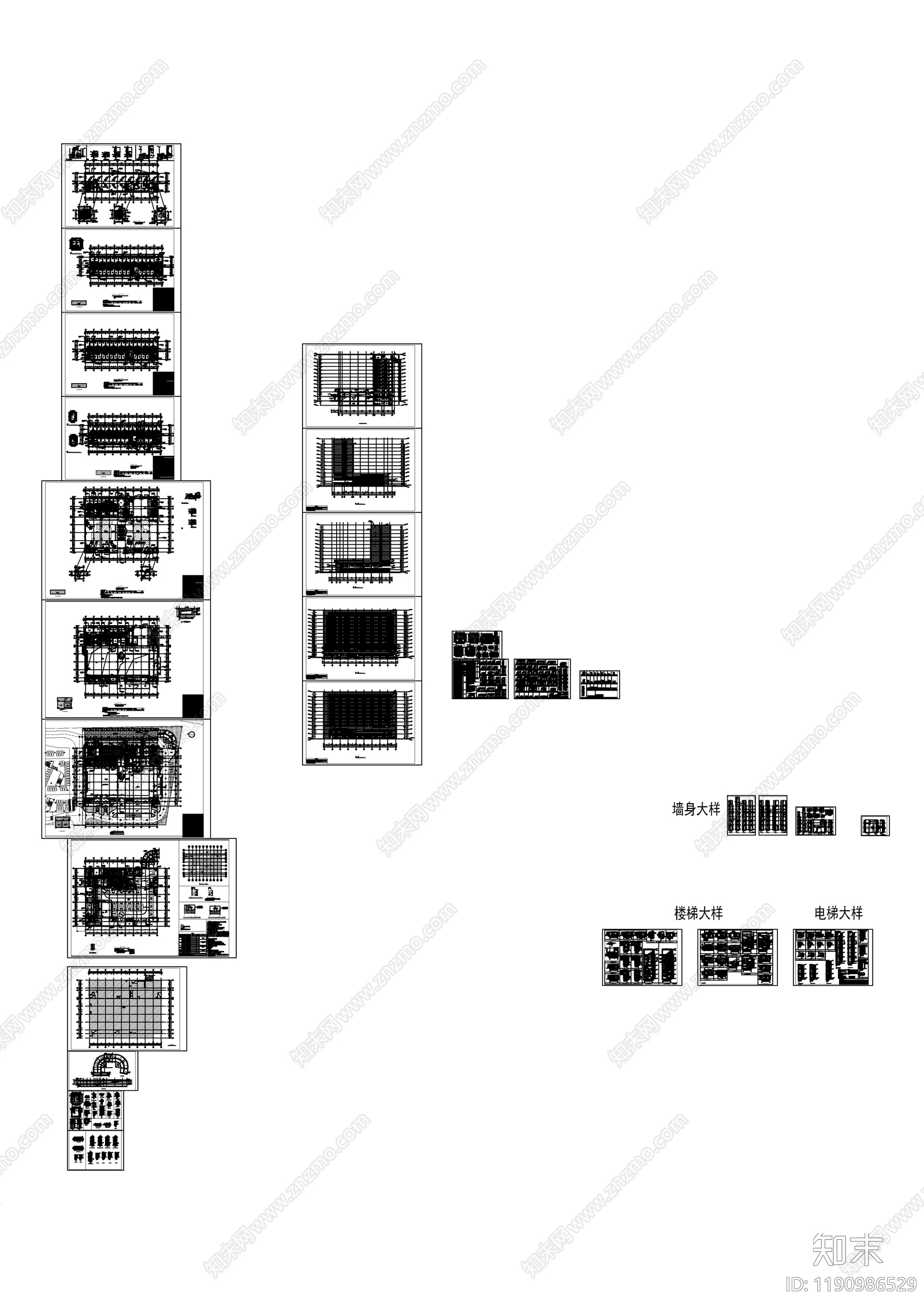 现代产业园建筑cad施工图下载【ID:1190986529】