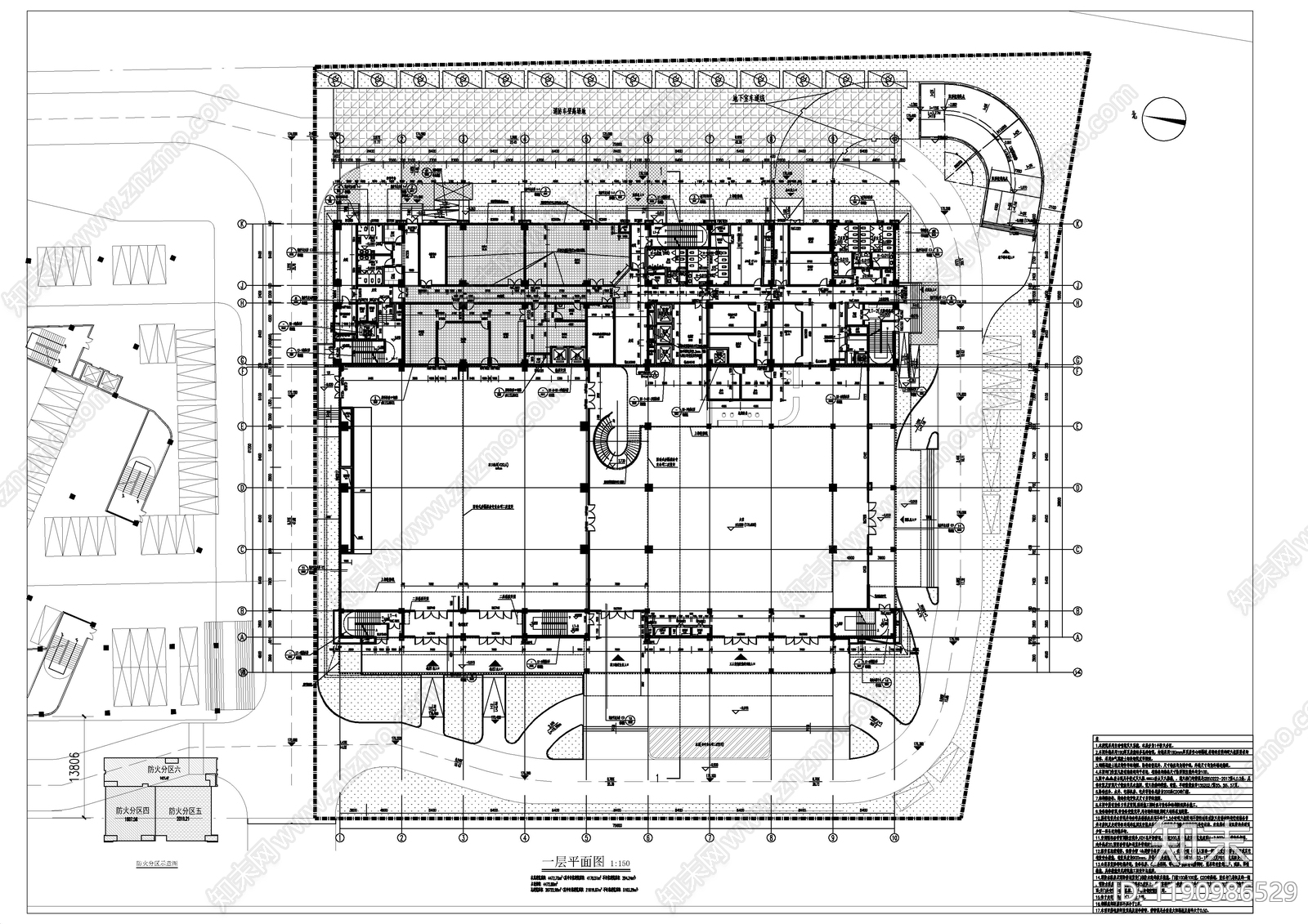 现代产业园建筑cad施工图下载【ID:1190986529】