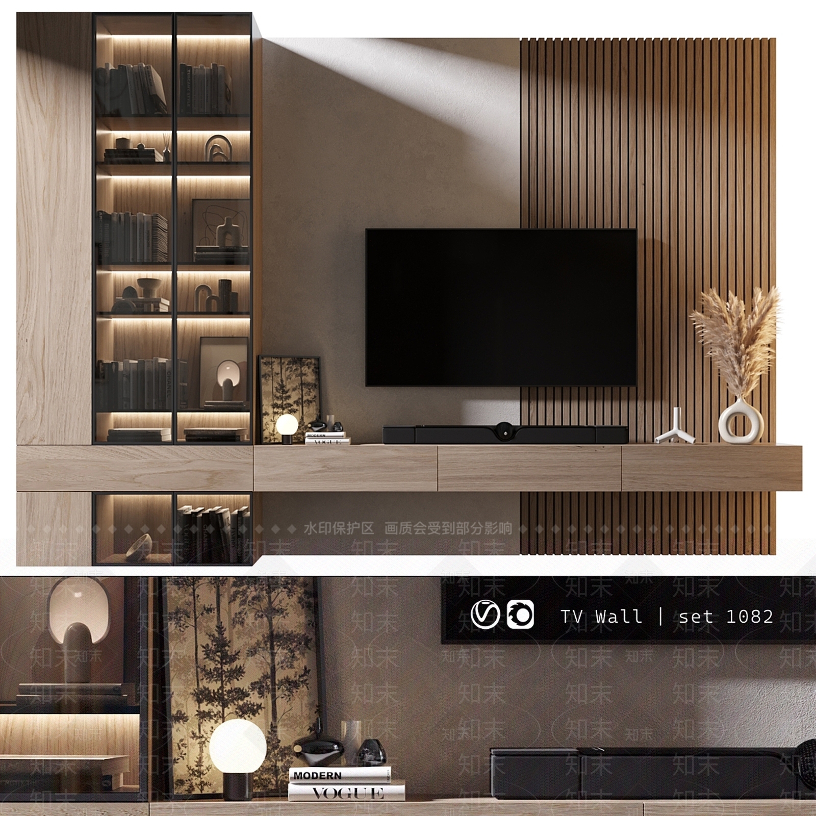 现代电视柜3D模型下载【ID:1190989978】