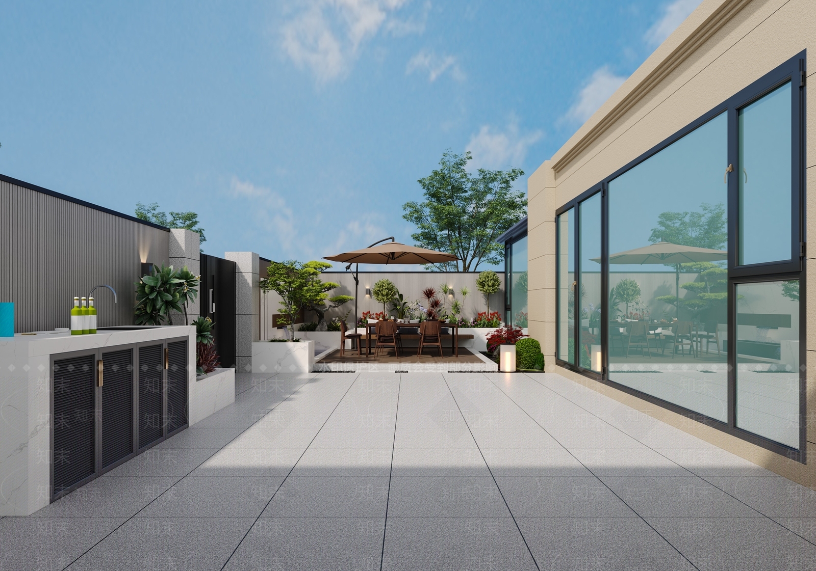 现代住宅景观3D模型下载【ID:1190995708】
