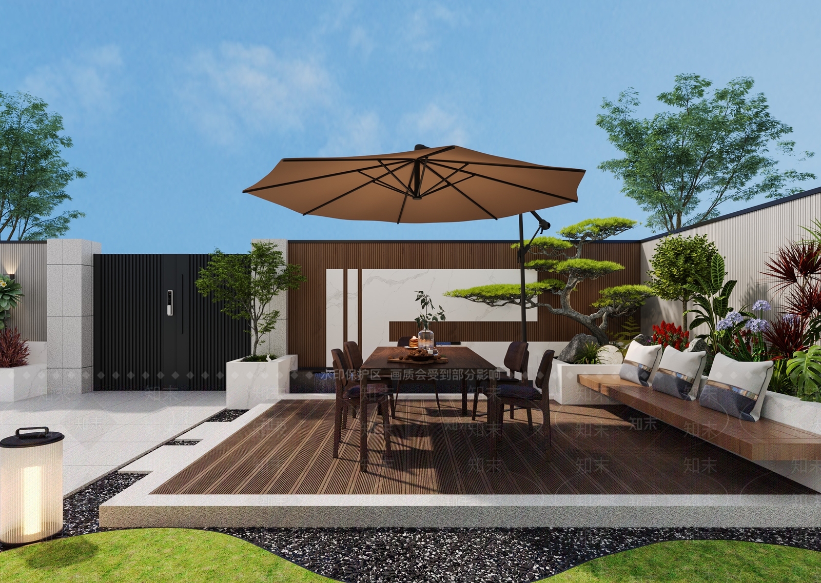 现代住宅景观3D模型下载【ID:1190995708】