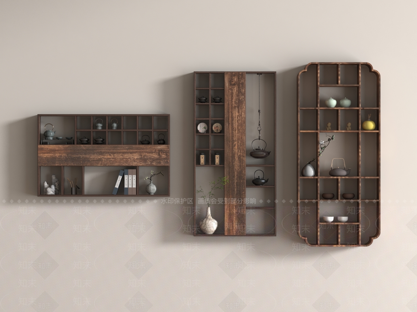 侘寂博古架3D模型下载【ID:1190997168】