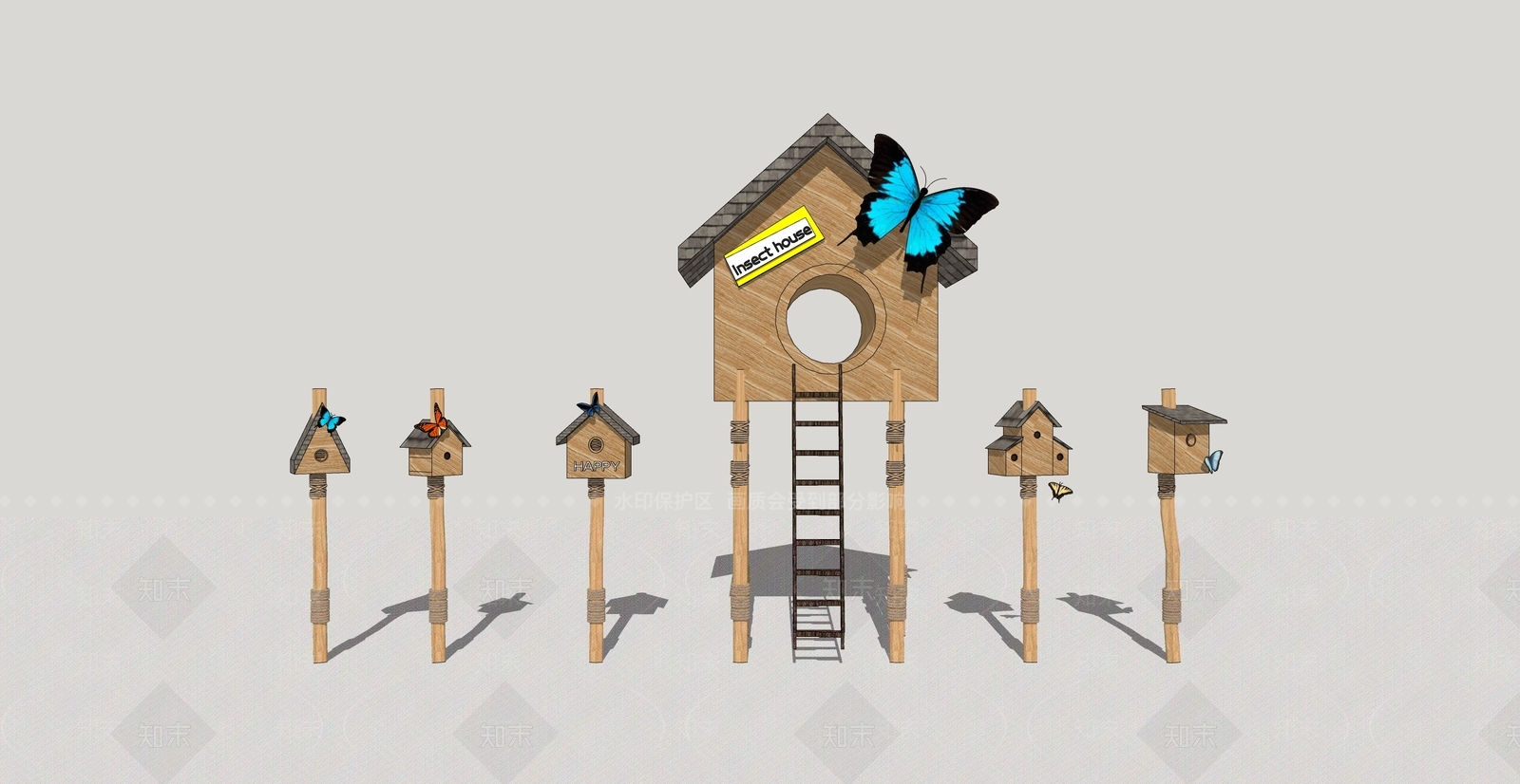 现代儿童游乐区SU模型下载【ID:1190999370】