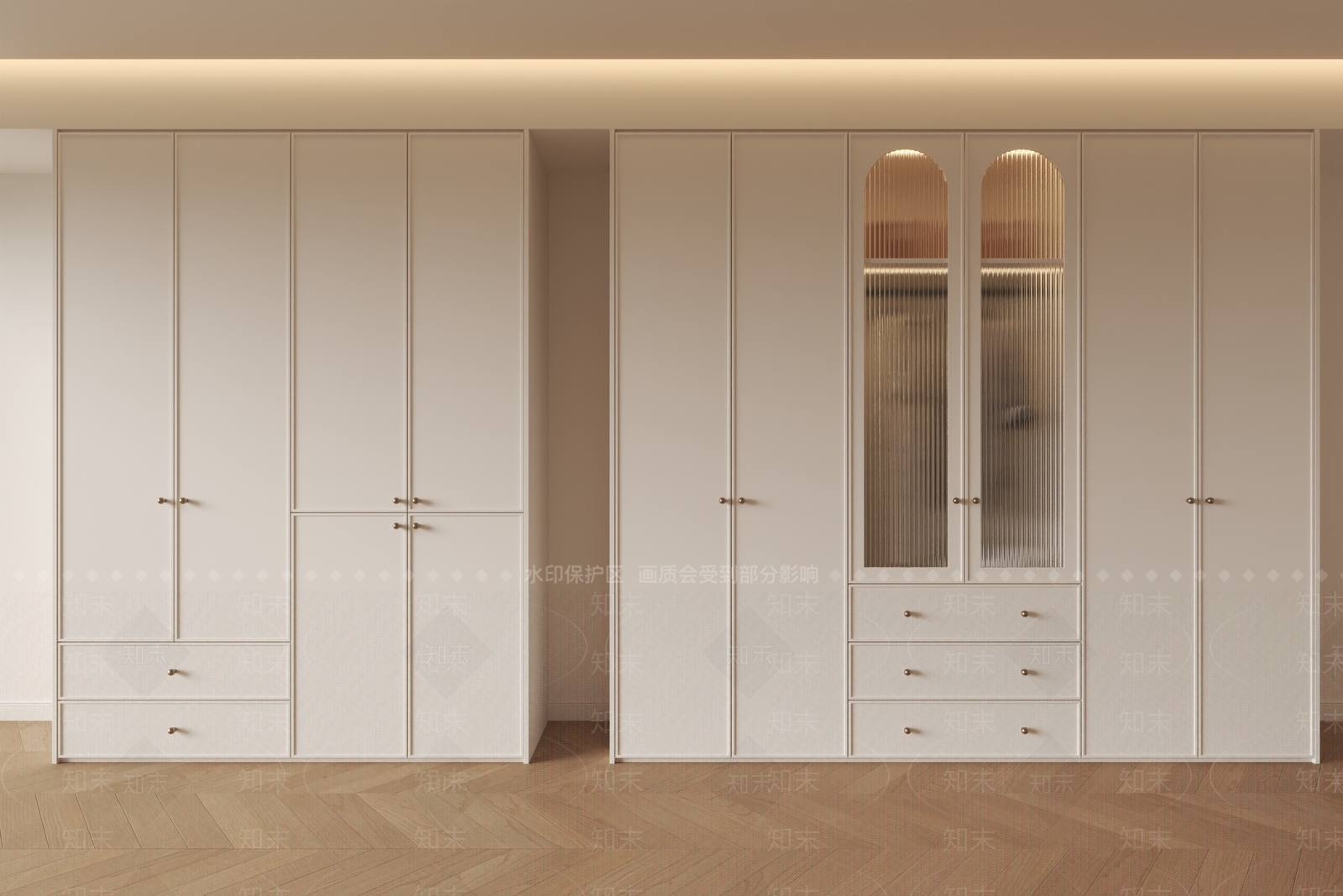 法式奶油衣柜3D模型下载【ID:1191007112】