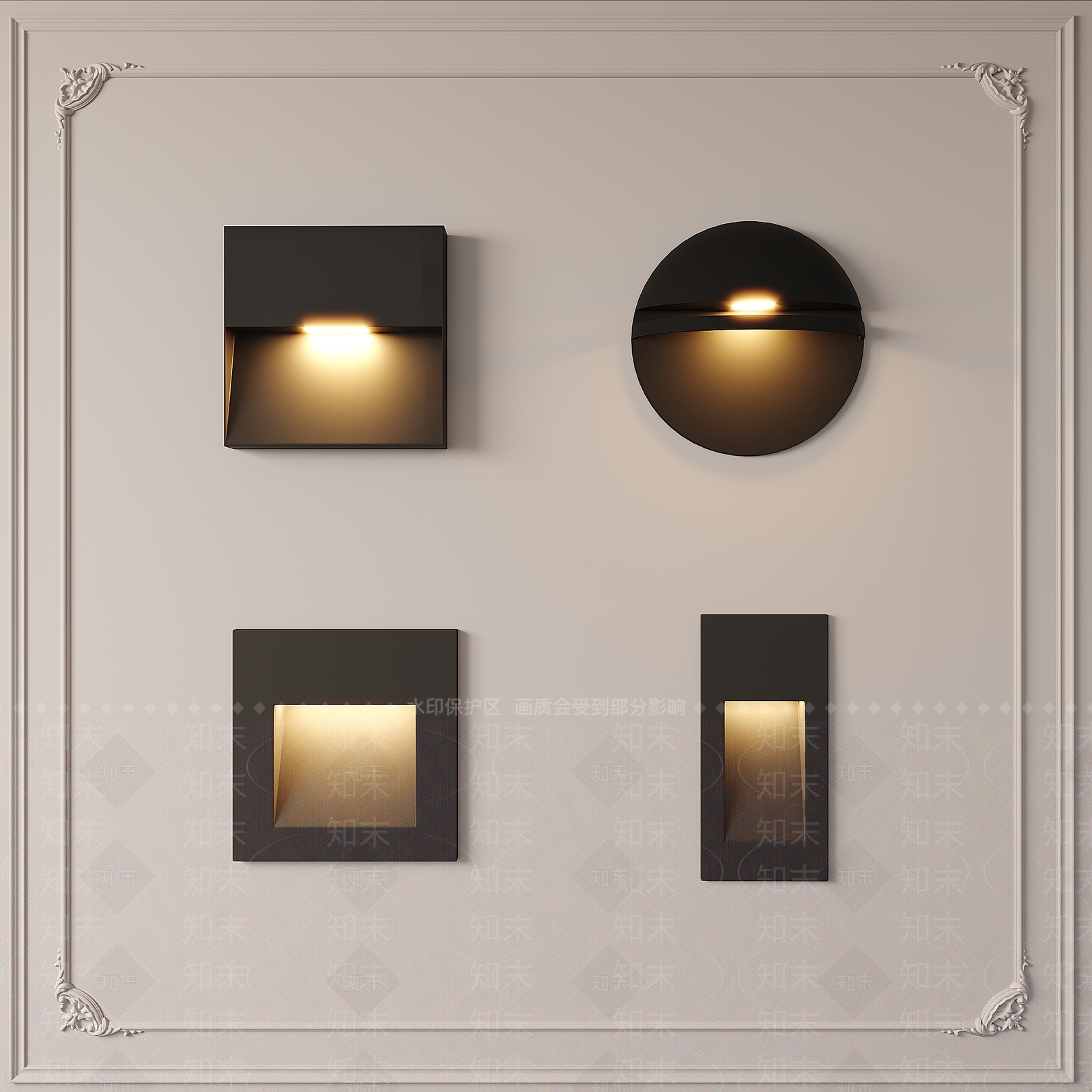 现代壁灯3D模型下载【ID:1191011128】