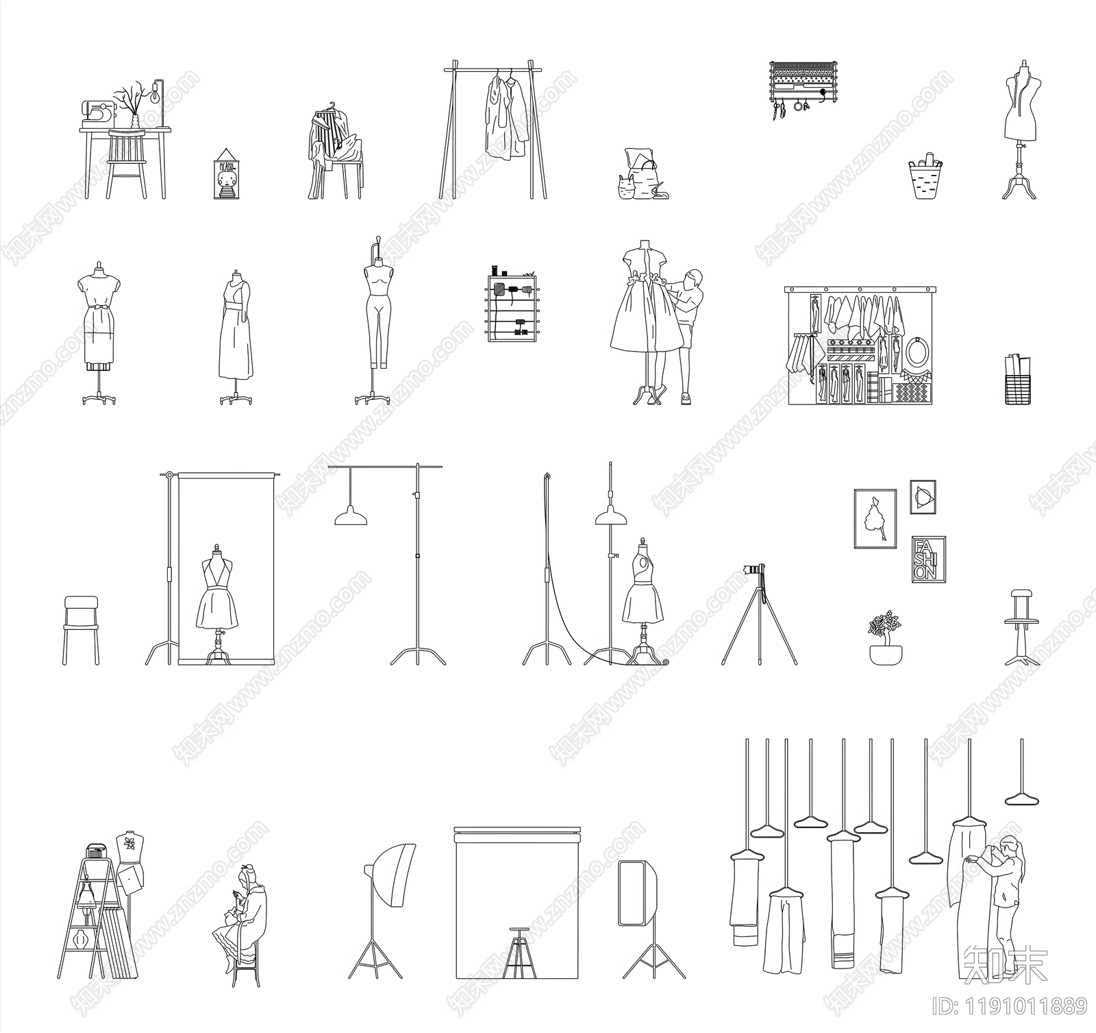 现代家具施工图下载【ID:1191011889】